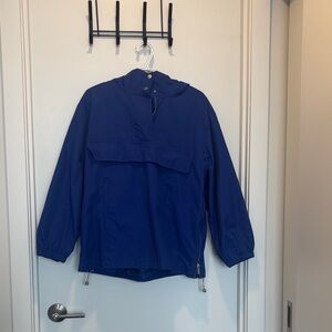 Blue Hooded Windbreaker Jacket